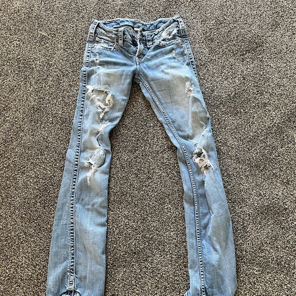 Women silver jeans size 24